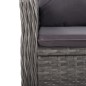 3-tlg. Garten-Essgruppe Poly Rattan und Glas Grau 3-tlg. Garten-Essgruppe Poly Rattan und Glas Grau