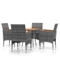 vidaXL 5-tlg. Garten-Essgruppe Poly Rattan Grau vidaXL 5-tlg. Garten-Essgruppe Poly Rattan Grau