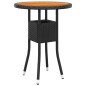 3-tlg. Garten-Bistro-Set Poly Rattan Schwarz 3-tlg. Garten-Bistro-Set Poly Rattan Schwarz