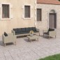 4-tlg. Garten-Lounge-Set mit Auflagen Poly Rattan Beige 4-tlg. Garten-Lounge-Set mit Auflagen Poly Rattan Beige