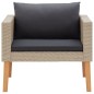 4-tlg. Garten-Lounge-Set mit Auflagen Poly Rattan Beige 4-tlg. Garten-Lounge-Set mit Auflagen Poly Rattan Beige