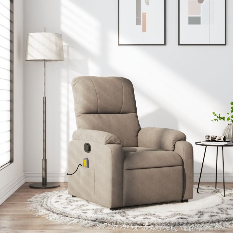 vidaXL Massagesessel Taupe Mikrofasergewebe vidaXL Massagesessel Taupe Mikrofasergewebe