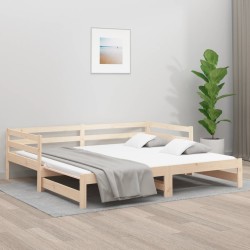 vidaXL Tagesbett Ausziehbar Weiß 80x200 cm Massivholz Kiefer