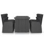 7-tlg. Garten-Essgruppe mit Auflagen Poly Rattan Schwarz 7-tlg. Garten-Essgruppe mit Auflagen Poly Rattan Schwarz