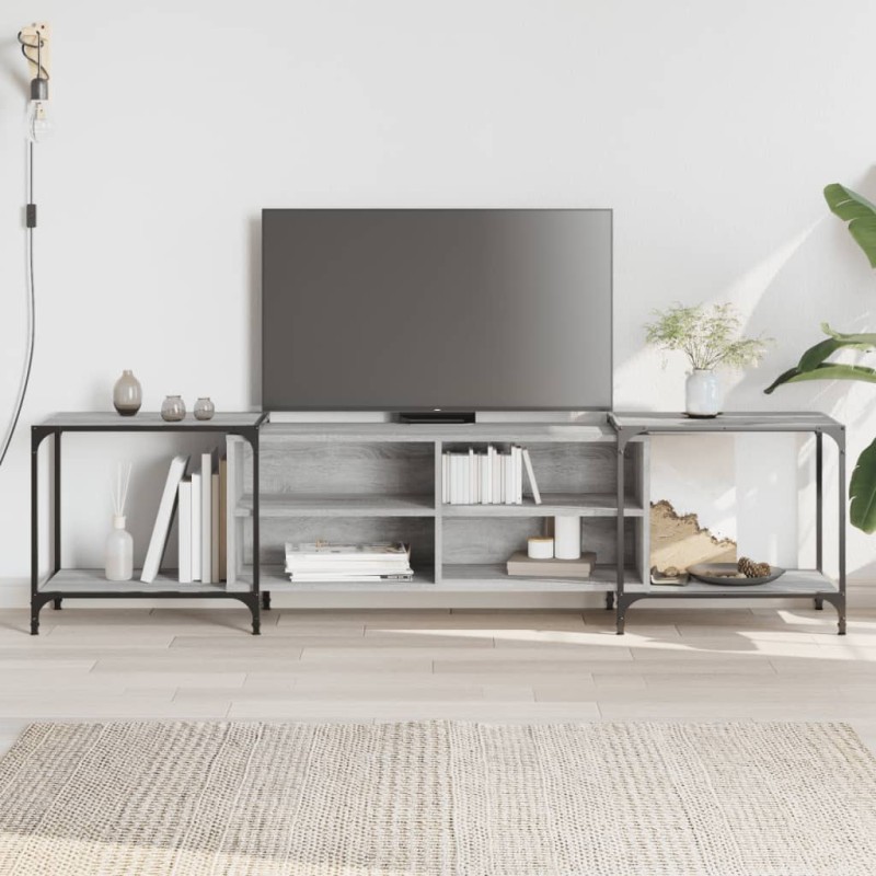 vidaXL TV-Schrank Grau Sonoma 203x37x50 cm Holzwerkstoff vidaXL TV-Schrank Grau Sonoma 203x37x50 cm Holzwerkstoff