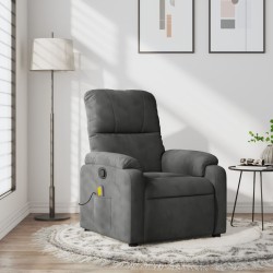 vidaXL Massagesessel Dunkelgrau Mikrofasergewebe