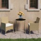 3-tlg. Bistro-Set Poly Rattan und Hartglas Beige 3-tlg. Bistro-Set Poly Rattan und Hartglas Beige