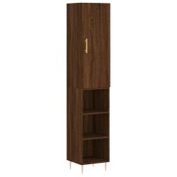 Highboard Braun Eichen-Optik 34,5x34x180 cm Holzwerkstoff
