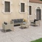 4-tlg. Garten-Lounge-Set mit Auflagen Poly Rattan Beige 4-tlg. Garten-Lounge-Set mit Auflagen Poly Rattan Beige