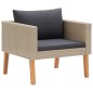 4-tlg. Garten-Lounge-Set mit Auflagen Poly Rattan Beige 4-tlg. Garten-Lounge-Set mit Auflagen Poly Rattan Beige