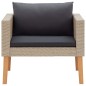 4-tlg. Garten-Lounge-Set mit Auflagen Poly Rattan Beige 4-tlg. Garten-Lounge-Set mit Auflagen Poly Rattan Beige