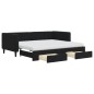 vidaXL Tagesbett Ausziehbar mit Schubladen Schwarz 90x190 cm Samt vidaXL Tagesbett Ausziehbar mit Schubladen Schwarz 90x190 cm Samt
