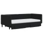 vidaXL Tagesbett Ausziehbar mit Schubladen Schwarz 90x190 cm Samt vidaXL Tagesbett Ausziehbar mit Schubladen Schwarz 90x190 cm Samt