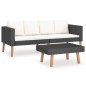 vidaXL 2-tlg. Garten-Lounge-Set mit Kissen Poly Rattan Schwarz vidaXL 2-tlg. Garten-Lounge-Set mit Kissen Poly Rattan Schwarz