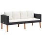 vidaXL 2-tlg. Garten-Lounge-Set mit Kissen Poly Rattan Schwarz vidaXL 2-tlg. Garten-Lounge-Set mit Kissen Poly Rattan Schwarz