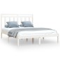 vidaXL Massivholzbett Weiß 135x190 cm vidaXL Massivholzbett Weiß 135x190 cm