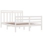 vidaXL Massivholzbett Weiß 135x190 cm vidaXL Massivholzbett Weiß 135x190 cm