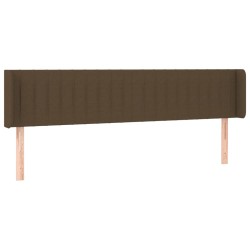 vidaXL Kopfteil mit Ohren Dunkelbraun 203x16x78/88 cm Stoff