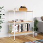 vidaXL Regal mit 3 Böden Weiß und Eiche-Optik 80x40x92 cm vidaXL Regal mit 3 Böden Weiß und Eiche-Optik 80x40x92 cm