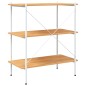 vidaXL Regal mit 3 Böden Weiß und Eiche-Optik 80x40x92 cm vidaXL Regal mit 3 Böden Weiß und Eiche-Optik 80x40x92 cm
