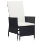 3-tlg. Garten-Lounge-Set mit Auflagen Poly Rattan Schwarz 3-tlg. Garten-Lounge-Set mit Auflagen Poly Rattan Schwarz