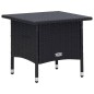3-tlg. Garten-Lounge-Set mit Auflagen Poly Rattan Schwarz 3-tlg. Garten-Lounge-Set mit Auflagen Poly Rattan Schwarz