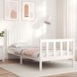 vidaXL Massivholzbett mit Kopfteil Weiß 90x200 cm vidaXL Massivholzbett mit Kopfteil Weiß 90x200 cm