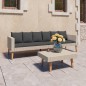 vidaXL 2-tlg. Garten-Lounge-Set mit Auflagen Poly Rattan Beige vidaXL 2-tlg. Garten-Lounge-Set mit Auflagen Poly Rattan Beige
