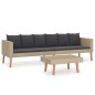 vidaXL 2-tlg. Garten-Lounge-Set mit Auflagen Poly Rattan Beige vidaXL 2-tlg. Garten-Lounge-Set mit Auflagen Poly Rattan Beige