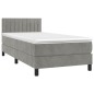 vidaXL Boxspringbett mit Matratze & LED Hellgrau 80x200 cm Samt vidaXL Boxspringbett mit Matratze & LED Hellgrau 80x200 cm Samt