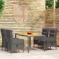 5-tlg. Garten-Essgruppe Poly Rattan Grau 5-tlg. Garten-Essgruppe Poly Rattan Grau