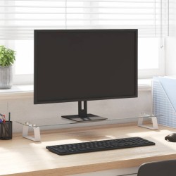 vidaXL Monitorständer Weiß 80x20x8 cm Hartglas und Metall
