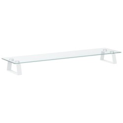 vidaXL Monitorständer Weiß 80x20x8 cm Hartglas und Metall