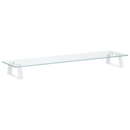 vidaXL Monitorständer Weiß 80x20x8 cm Hartglas und Metall