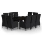 11-tlg. Garten-Essgruppe Poly Rattan Schwarz 11-tlg. Garten-Essgruppe Poly Rattan Schwarz