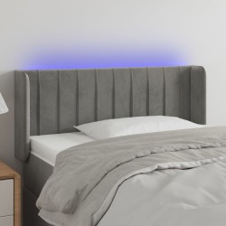 vidaXL LED Kopfteil Hellgrau 83x16x78/88 cm Samt
