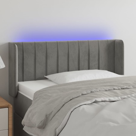 vidaXL LED Kopfteil Hellgrau 83x16x78/88 cm Samt