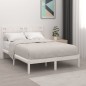 vidaXL Massivholzbett Weiß 135x190 cm vidaXL Massivholzbett Weiß 135x190 cm