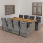 vidaXL 9-tlg. Garten-Essgruppe mit Kissen Poly Rattan Grau vidaXL 9-tlg. Garten-Essgruppe mit Kissen Poly Rattan Grau