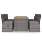 vidaXL 9-tlg. Garten-Essgruppe mit Kissen Poly Rattan Grau vidaXL 9-tlg. Garten-Essgruppe mit Kissen Poly Rattan Grau