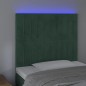 vidaXL LED Kopfteil Dunkelgrün 90x5x118/128 cm Samt