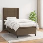 vidaXL Boxspringbett mit Matratze Dunkelbraun 80x200 cm Stoff vidaXL Boxspringbett mit Matratze Dunkelbraun 80x200 cm Stoff