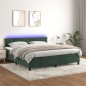 vidaXL Boxspringbett mit Matratze & LED Dunkelgrün 180x200 cm Samt vidaXL Boxspringbett mit Matratze & LED Dunkelgrün 180x200 cm Samt
