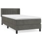 vidaXL Boxspringbett mit Matratze Dunkelgrau 80x200 cm Samt vidaXL Boxspringbett mit Matratze Dunkelgrau 80x200 cm Samt