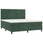 vidaXL Boxspringbett mit Matratze & LED Dunkelgrün 180x200 cm Samt vidaXL Boxspringbett mit Matratze & LED Dunkelgrün 180x200 cm Samt