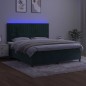 vidaXL Boxspringbett mit Matratze & LED Dunkelgrün 180x200 cm Samt vidaXL Boxspringbett mit Matratze & LED Dunkelgrün 180x200 cm Samt