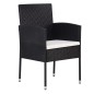 3-tlg. Garten-Essgruppe Poly Rattan Schwarz 3-tlg. Garten-Essgruppe Poly Rattan Schwarz