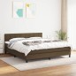 vidaXL Boxspringbett mit Matratze Dunkelbraun 160x200 cm Stoff vidaXL Boxspringbett mit Matratze Dunkelbraun 160x200 cm Stoff