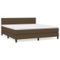 vidaXL Boxspringbett mit Matratze Dunkelbraun 180x200 cm Stoff vidaXL Boxspringbett mit Matratze Dunkelbraun 180x200 cm Stoff