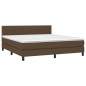 vidaXL Boxspringbett mit Matratze Dunkelbraun 180x200 cm Stoff vidaXL Boxspringbett mit Matratze Dunkelbraun 180x200 cm Stoff